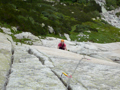 In den ersten Seillängen der Route Bazi und Bizi