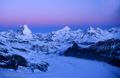 Matterhorn und Dent Blanche bei Tagesanbruch